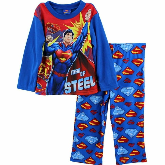 Boys Superman All In One Kids Superman Fleece Pyjamas Size 3-8 years